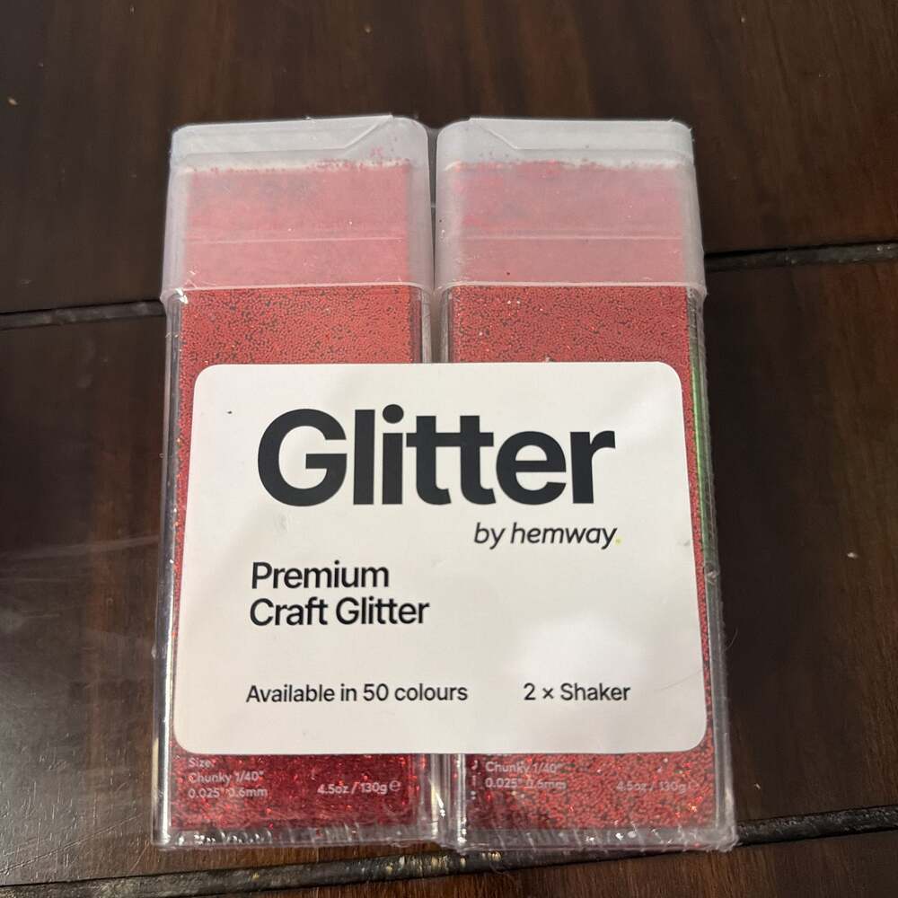 Hemway Premium Glitter Shakers - Red Holographic